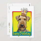 Verjaardagscupcake - Airedale Briefkaart (Voorkant / Achterkant)
