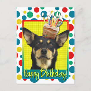 Verjaardagscupcake - Australische Kelpie - Jude Briefkaart