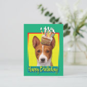 Verjaardagscupcake - Basenji Briefkaart (Staand voorkant)