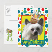 Verjaardagscupcake - Chinese Crested - Kahlo Briefkaart (Voorkant / Achterkant)
