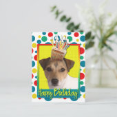 Verjaardagscupcake - Jack Russell Briefkaart (Staand voorkant)