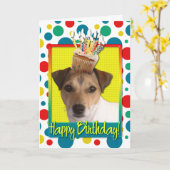 Verjaardagscupcake - Jack Russell Kaart (Gele Bloem)