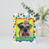 Verjaardagscupcake - Schnauzer Briefkaart (Staand voorkant)