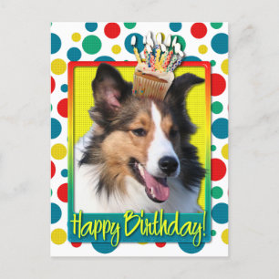Verjaardagscupcake - Sheltie Briefkaart