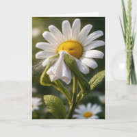 Verjaardagsdaisy die in een zakdoek niest