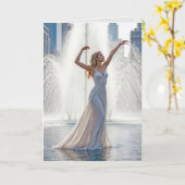 Verjaardagsdanser in een stadsfontein kaart (Gele Bloem)