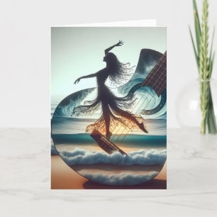 Verjaardagsdanser in gitaargolf kaart