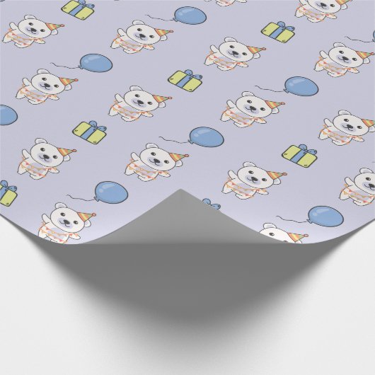 Verjaardagsdier Leuke Polar Beer Kind Verjaardagsf Cadeaupapier (Hoek)