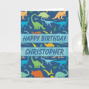 Verjaardagsdinosaurus om te personaliseren kaart