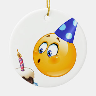 verjaardagsemoji keramisch ornament