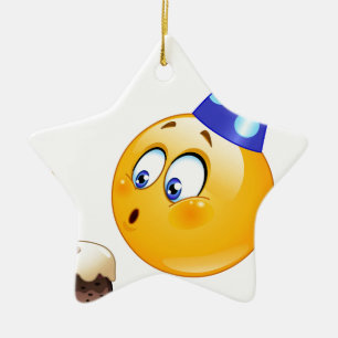 verjaardagsemoji keramisch ornament