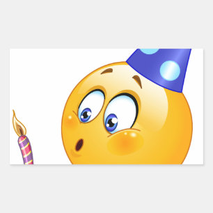 verjaardagsemoji rechthoekige sticker