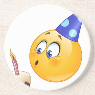 verjaardagsemoji zandsteen onderzetter