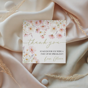 Verjaardagsetiketten met wilde bloemen bedankjes labels