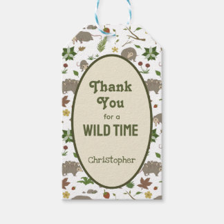 Verjaardagsfavoriet bedankt voor wilde opossum cadeaulabel