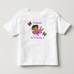 Verjaardagsfee en vlinders Leeftijd en Naam Kinder Shirts