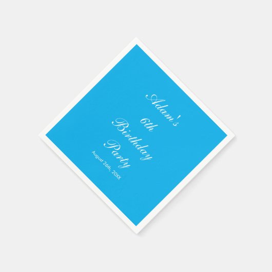 Verjaardagsfeest 6e Zesde Aangepaste Naam Kleur Le Servet (Hoek)