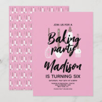 Verjaardagsfeest Banketbakker Roze Uitnodiging