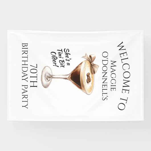 Verjaardagsfeest Banner 70e Espresso Martini (Horizontaal)