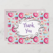 Verjaardagsfeest Bedankt Snoepjes Patroon Custom Briefkaart (Voorkant / Achterkant)