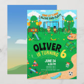 Verjaardagsfeest binnen speelplaats voor elke leef kaart (Voorkant / Achterkant)