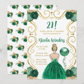 Verjaardagsfeest Blonde prinses in het groen Kaart (Voorkant / Achterkant)