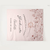 Verjaardagsfeest blozen roze goud afgestudeerd wandkleed (Voorkant (horizontaal))