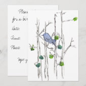 Verjaardagsfeest Bluebird Tree Natuur Art Kaart (Voorkant / Achterkant)