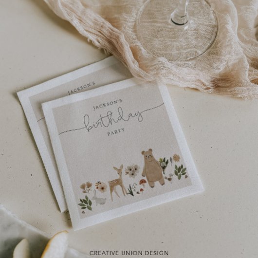 Verjaardagsfeest Boho Woodland Servet