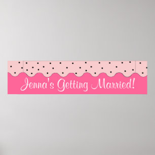 Verjaardagsfeest-, bruids- of babyshowerbanner poster