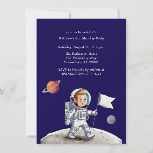 Verjaardagsfeest buiten deze wereld - Astronaut Th Kaart