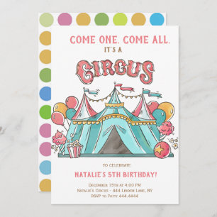 VERJAARDAGSFEEST CIRCUS KAART