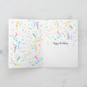 Verjaardagsfeest Confetti en wijnfles Kaart (Binnen)