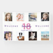 Verjaardagsfeest foto collage meisje wit spandoek (Horizontaal)