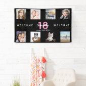 Verjaardagsfeest foto collage meisje zwart spandoek (Insitu)