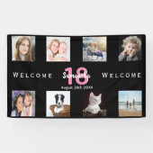 Verjaardagsfeest foto collage meisje zwart spandoek (Horizontaal)