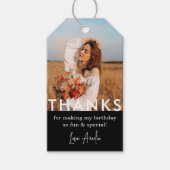 Verjaardagsfeest Foto Dank u Cadeaulabel (Voorkant)