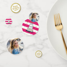 Verjaardagsfeest Foto Pink Gold Glitter Feestelijk