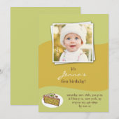 Verjaardagsfeest Foto Platte Uitnodiging (Voorkant / Achterkant)