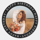 Verjaardagsfeest foto ronde sticker (Voorkant)