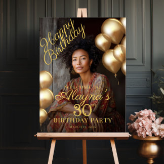 Verjaardagsfeest foto welkom poster