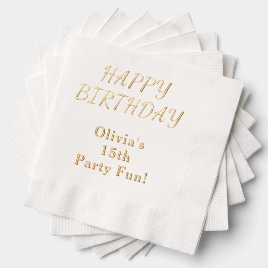 Verjaardagsfeest Fun Leeftijd Naam Folie Servetten (Insitu (Gestapeld))