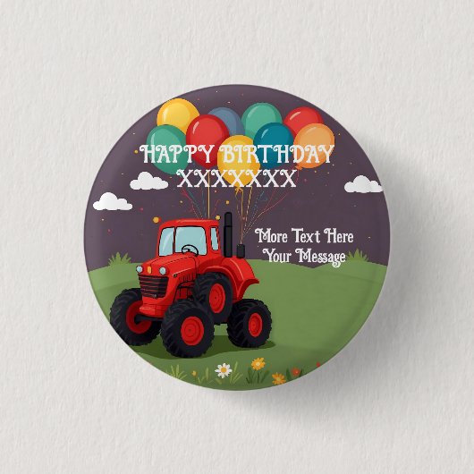 Verjaardagsfeest gepersonaliseerd ronde button 3,2 cm (Voorkant)