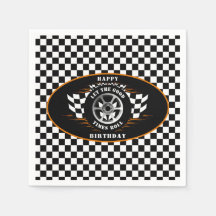 Verjaardagsfeest geruit vlag sportwagen racen