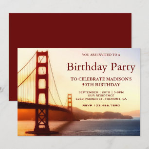 Verjaardagsfeest Golden Gate Bridge Kaart