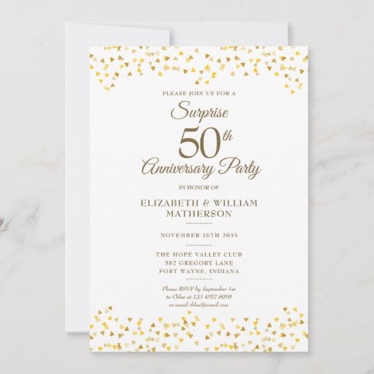 Verjaardagsfeest Gouden 50e Huwelijksverjaardag Kaart (Voorkant)