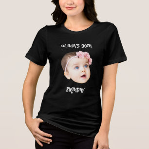 Verjaardagsfeest Groep Custom Face Funny Verjaarda Tri-Blend Shirt
