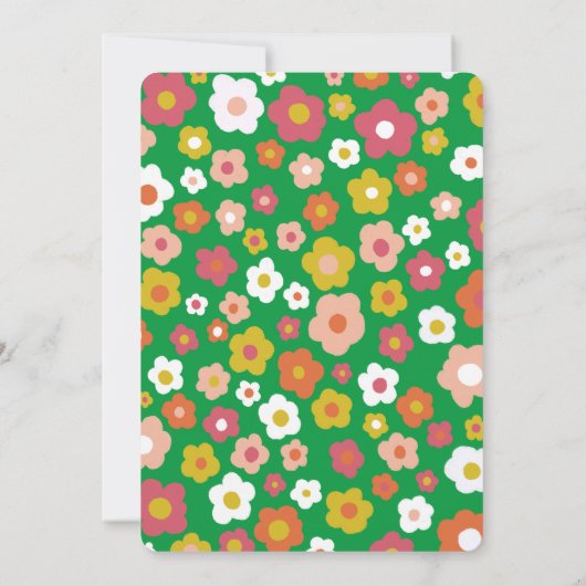 VERJAARDAGSFEEST Groovy Daisies Bloemstuk AANGEPAS Kaart (Achterkant)