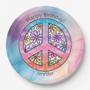 Verjaardagsfeest Groovy Hippie Paper Bord