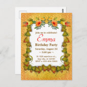 Verjaardagsfeest Herfstbladeren Cute Modern Briefkaart (Voorkant / Achterkant)